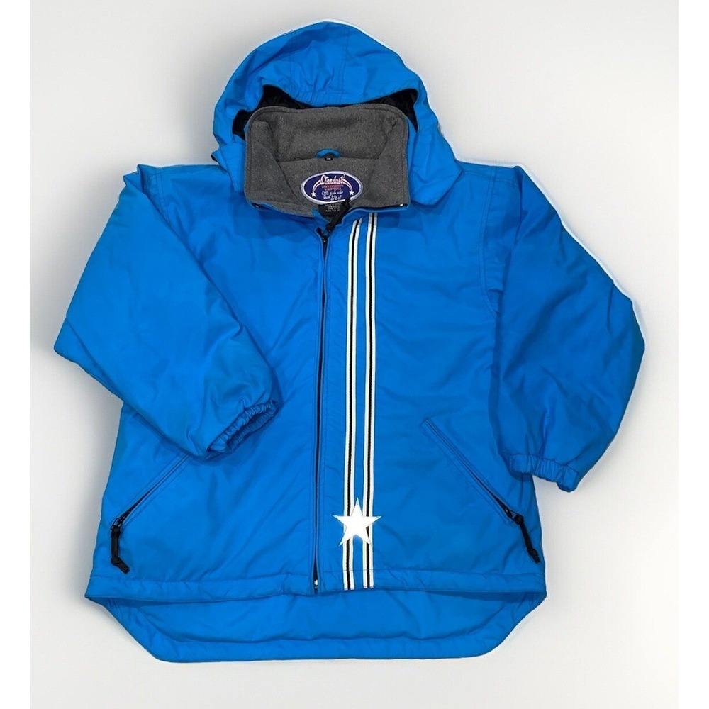 Stardust Snowboard Ski Coat Big Girls Size 16 Blue Zip Up Hood Fleece Lined READ